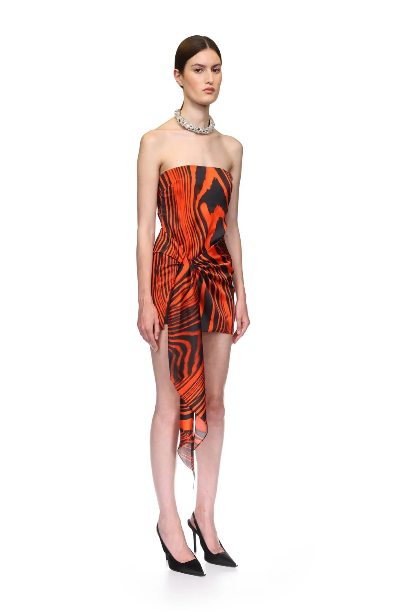 ZEBRA PRINT BUSTIER MINI DRESS