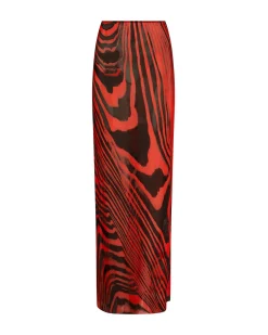 ZEBRA PRINT MESH MAXI SKIRT