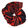 ZEBRA PRINTED SATIN SCRUNCHIE IN RED